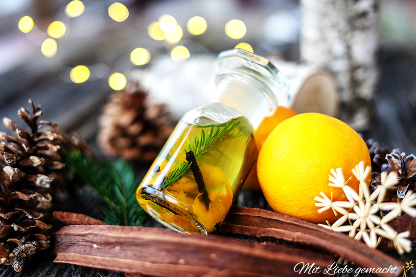 Selbstgemachte Weihnachtsgeschenke:Winterzauberöl DIY von Mit Liebe handgemacht: Körperöl für gepflegte Haut